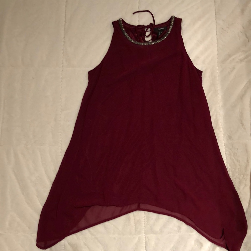 Alfani High Beaded Neck Scarf Tunic